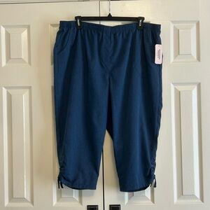 Blue Cropped Pants with Drawstring Hem nwt